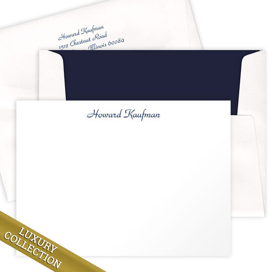 Luxury Darcy Flat Note Card Collection - Raised Ink